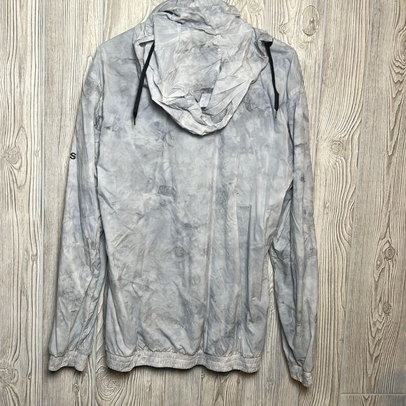 women's M adidas hooded jacket medium full zip windbreaker acid wash - Picture 5 of 6